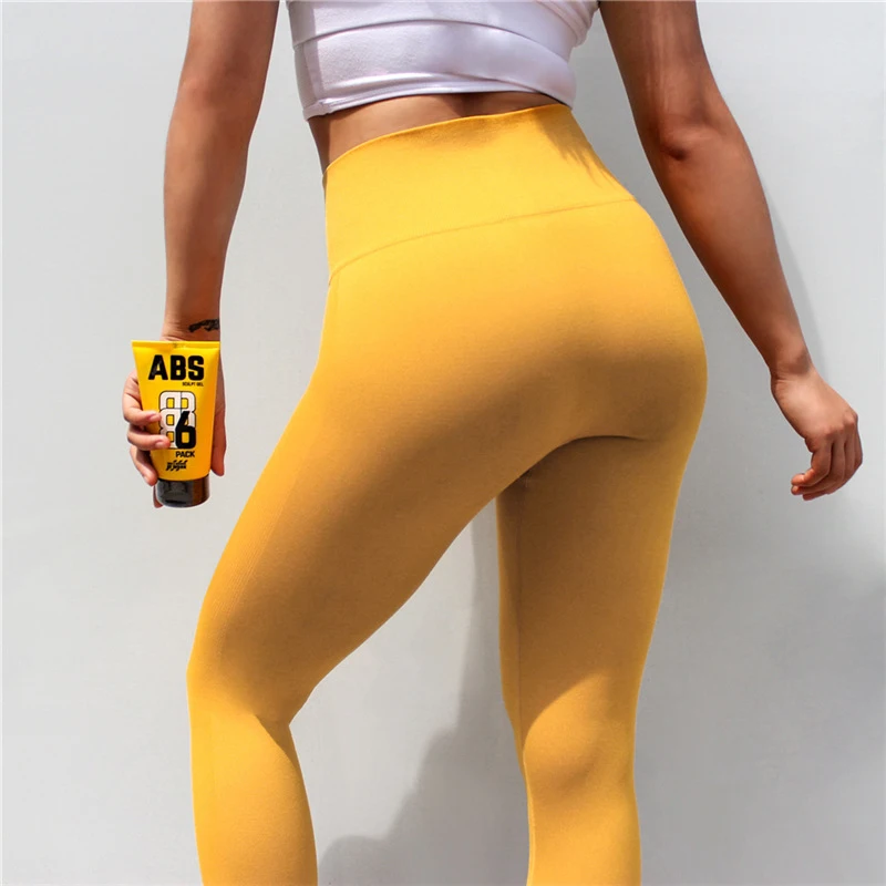 

3/4 New Super Stretchy Gym Tights Yoga Pants High Waist Sport Leggings Women Pink Slim Running Pants Women Fitness Gym Clothes