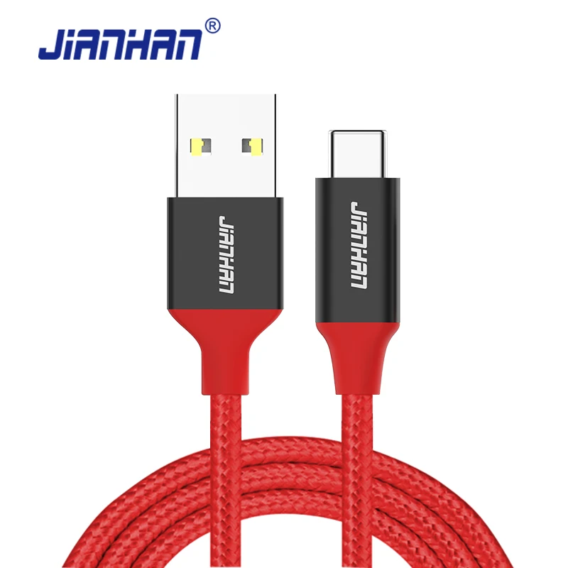 Кабель USB Type C 3 А быстрое зарядное устройство JianHan провод 2 0 зарядка с прочной