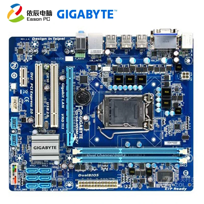 GIGABYTE GA H55M S2V LGA1156 DDR3 i3 i5 i7 Micro ATX|Материнские платы| |