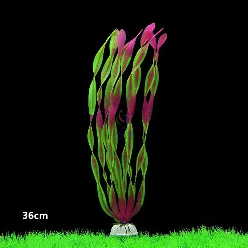 5pcs Artificial Plastic Fish Tank Aquarium Decor 36cm Green Underwater Grass Plants Accessories Decoration For | Дом и сад