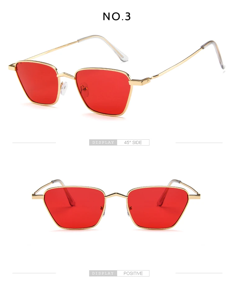 3 gold red 70s John Lennon винтажные маленькие ромбовидные солнцезащитные очки металлические поляризационные ретро очки с полной оправой - Цвет линз: 3 gold red