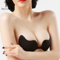 fly adhesive strapless bra nude sexy lingerie for women push up bras mango shape silicone bra blackless underwear for bride