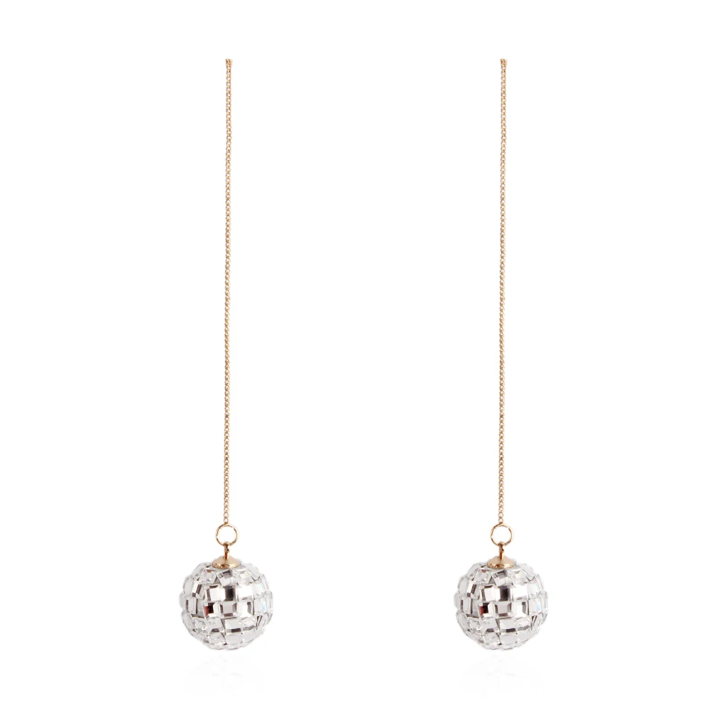 Banny Bling горный хрусталь круглый шарик бусина Висячие серьги для женщин Свадебные