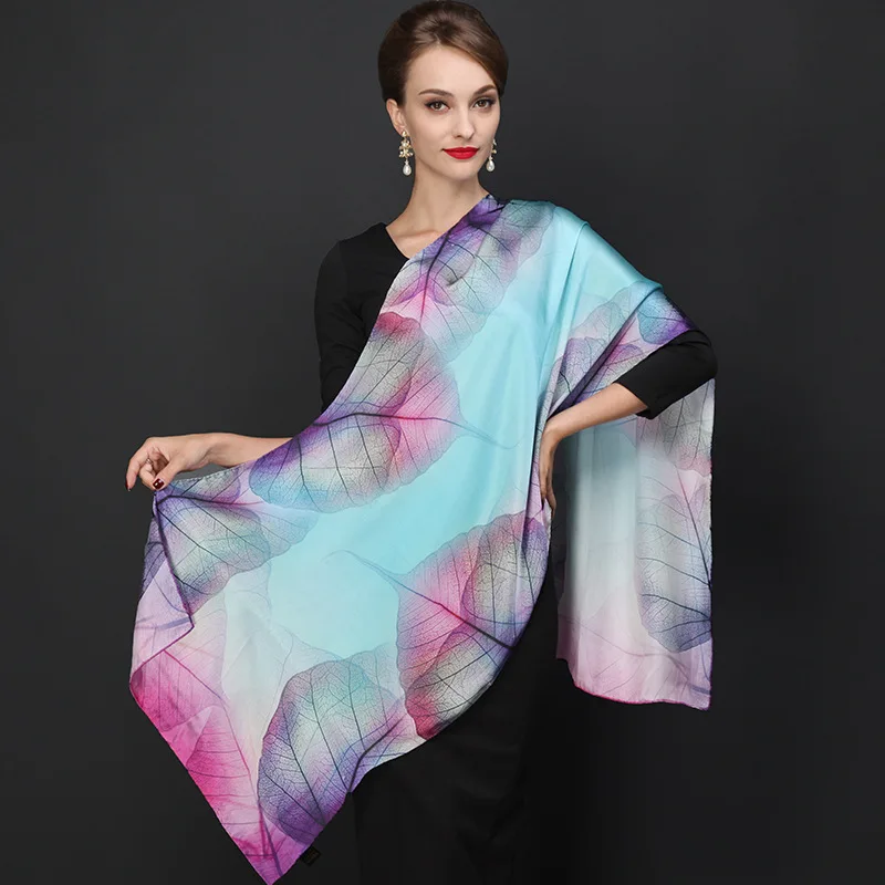 Высококачественный шарф из 100% натурального шелка шаль платок хиджаб для женщин