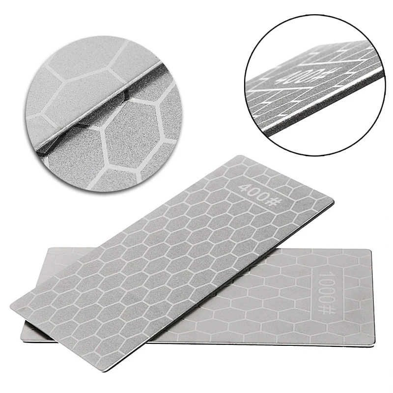 

Double Dual Sided Sharpener Diamond Knife Sharpening Stone Whetstone 400# 1000#