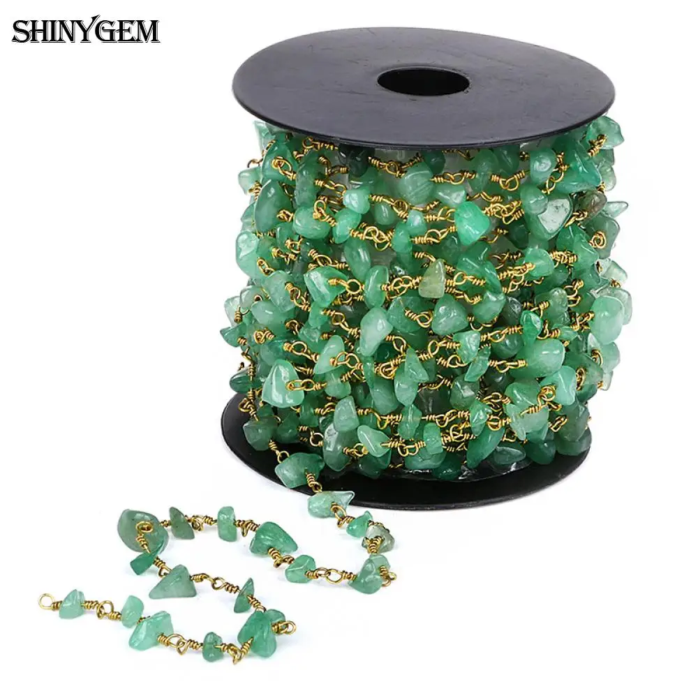 Цепочка Из Бисера ShinyGem 5 м/лот с натуральным турмалином стразами и камнями
