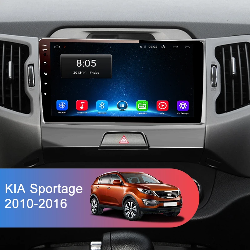 Junsun 2 Din мультимедийный видео плеер Android 8,1 gps навигация для KIA Sportage 3 4 2010- хэтчбек головное устройство без dvd слот