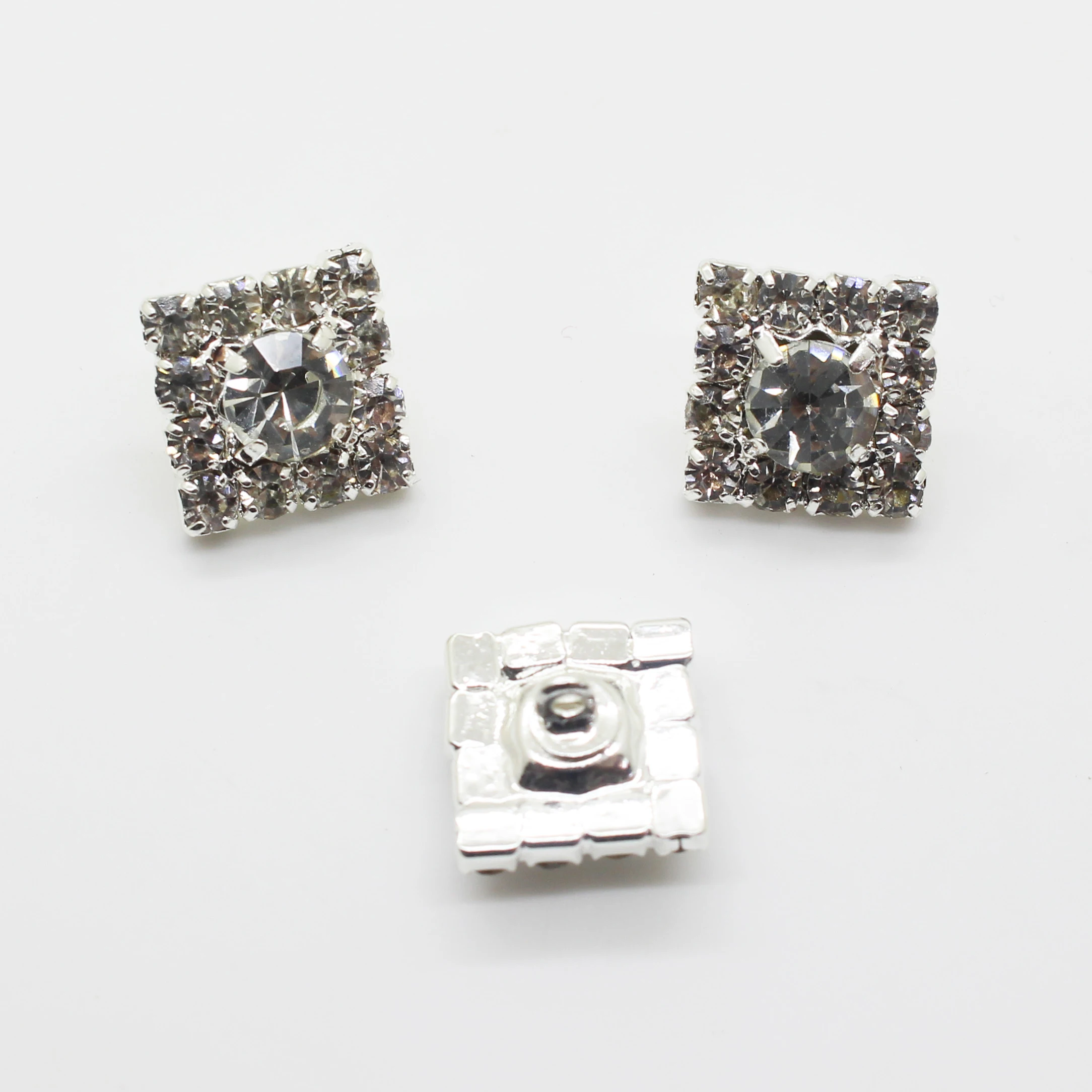 10pcs/lot12MM Square Rhinestone Button Clothing Sewing Craft Decoration Accessories DIY Wedding Embellishment Buckle | Дом и сад