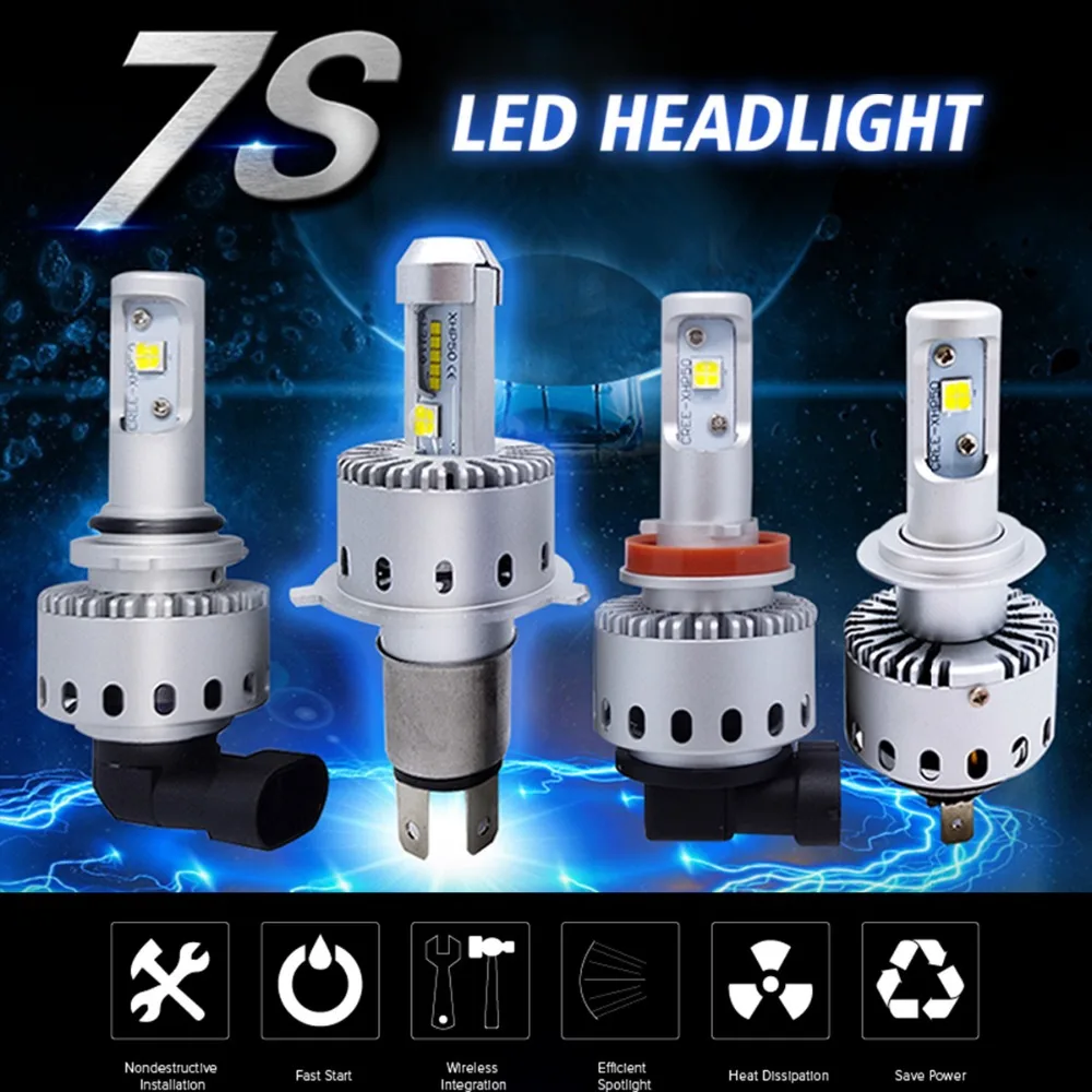 Набор для обновления CE 7s turbo Led H7/H8/H11/9005/HB3/9006/hb4/9012/H4 фары DRL 40 Вт 8000lm Ксеноновые