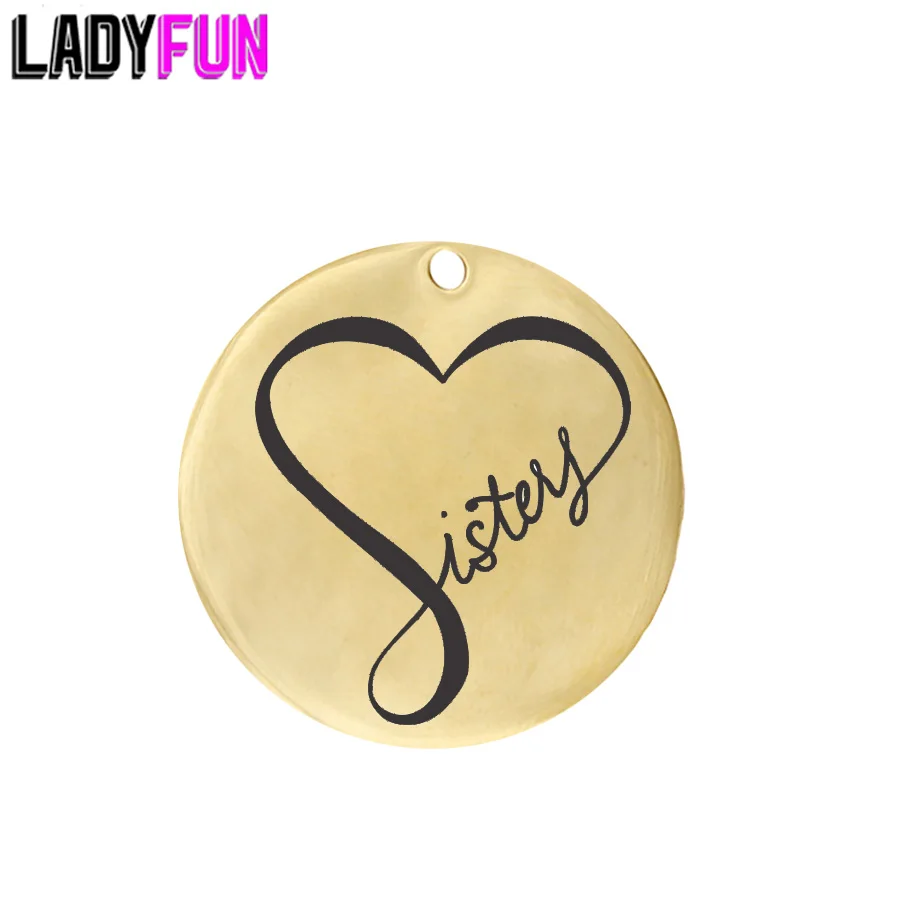 

Подвески Ladyfun для сестер из нержавеющей стали, сердца для сестер, подвеска для изготовления ювелирных изделий