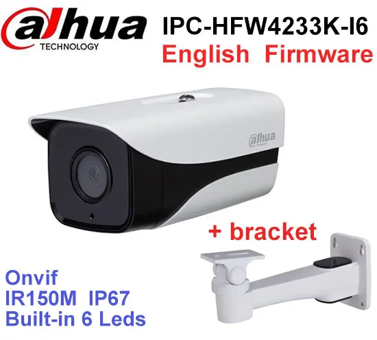 Dahua h2.65 ipc-hfw4233k-i6 2mp Поддержка POE ip-камера IP67 ir150m dh-ipc-hfw4233k-i6 Stellar сетевая камера с