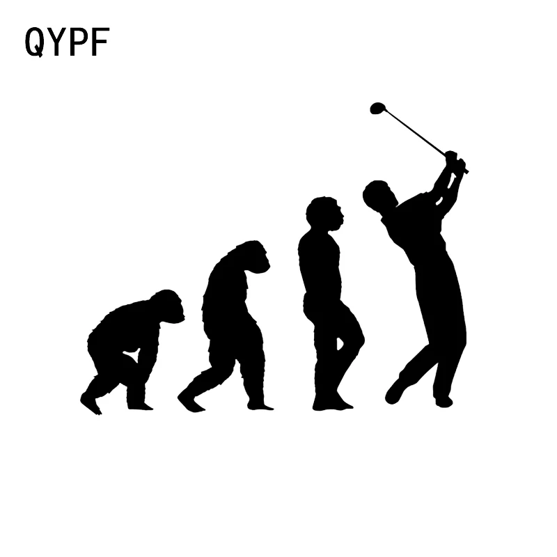 QYPF 14 9*12 см интересная Эволюция Golfer Декор виниловая фототкань|Наклейки на