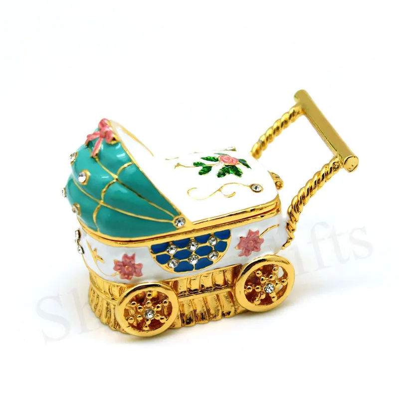 

Baby Car Trinket Box Carriage baby care metal Craft Box Birthday Gifts