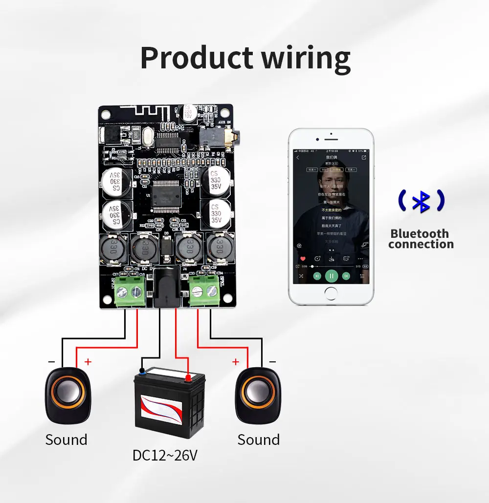 VHM-307 TDA7492P Bluetooth приемник усилитель аудио доска 25 Вт* 2 колонки Модифицированная музыка мини усилители Diy двухканальный