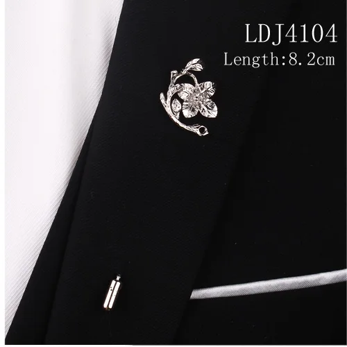 LDJ4104 Новая Серебристая булавка для одежды для Для мужчин Для женщин классический метр Зажимы для галстука Сплав Зажим для галстука костюмы булавка для галстука, воротника с украшением в виде кристаллов Бизнес Corbatas - Окраска металла: LDJ4104