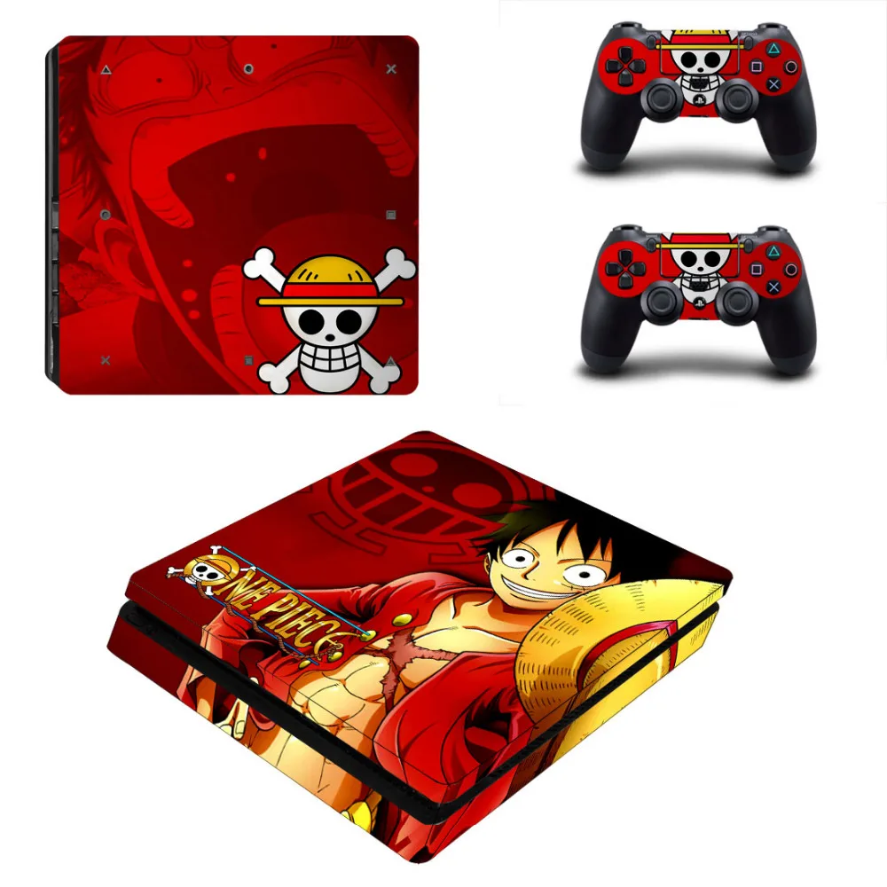 Аниме One Piece Luffy Decal PS4 Slim Skin Sticker для консоли Sony PlayStation 4 и 2 контроллеров Vinyl|stickers