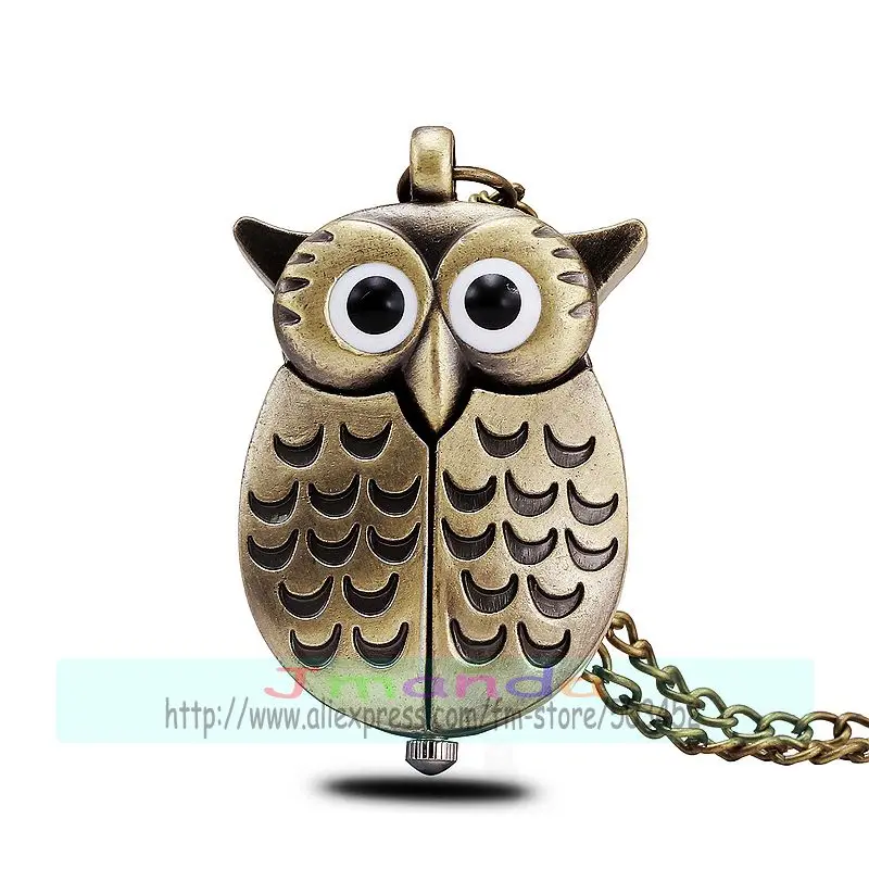 Эксклюзивные карманные часы в ретро стиле с изображением Ночной Совы 100 шт./лот