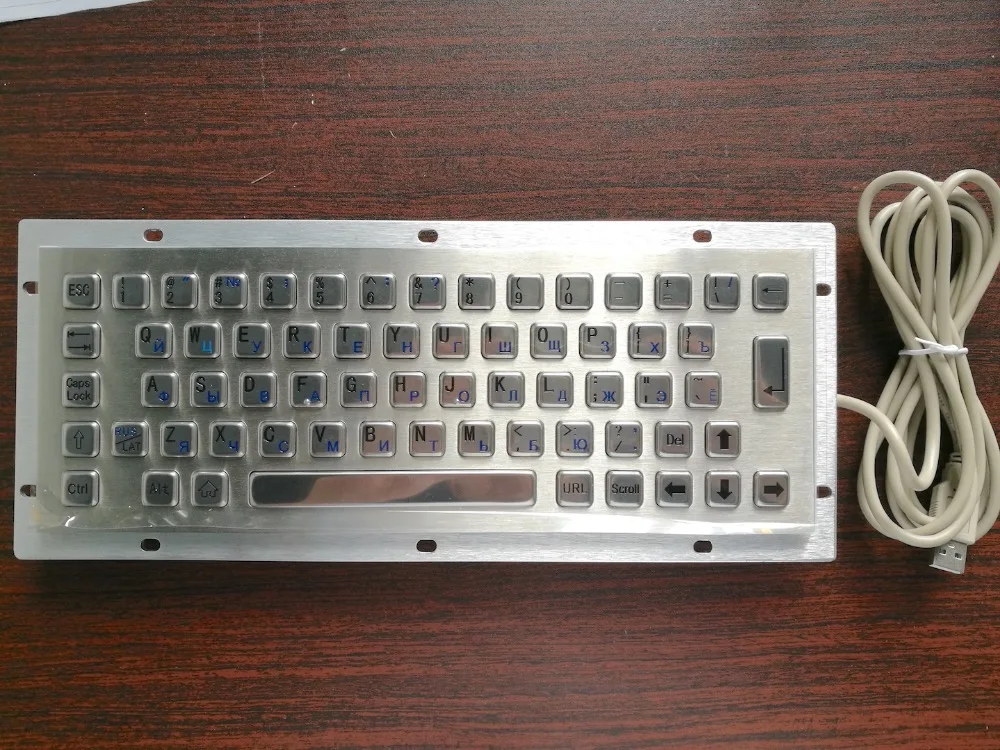 Мини клавиатура для киоска IP65 антивандальная прочная 65 клавиш металлическая