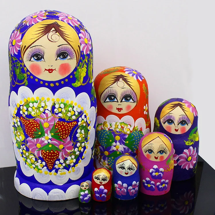 

20cm 7 Layer Handicrafts Chromatic Russian Dolls Matryoshka Dolls Children Education Toys Home Decoration Gift Russian Doll