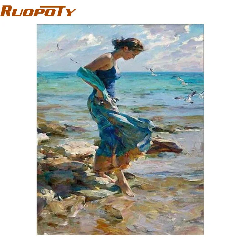 RUOPOTY рамка девушка сделай сам Рисование по номерам рисунок рисование на