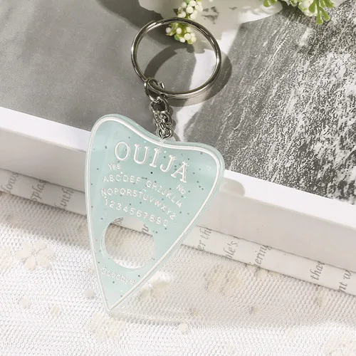 green 1 шт. Ouija planchette блестящая смола брелок-Шарм Ouija брелок Ouija доска Брелок Сумочка талисманы для женщин - Цвет: green