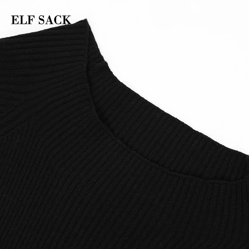 Женское платье ELFSACK повседневное однотонное прямое до колена с круглым вырезом