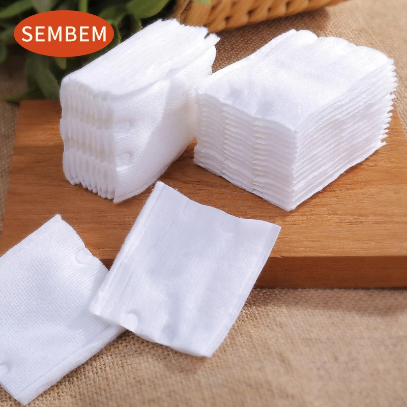 Салфетки SEMBEM двусторонние хлопковые для снятия макияжа мягкие очищающие