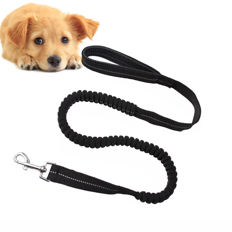 Reflective Stitching Bungee Dog Leash Elastic WalkingTraining Lead Black 120cm | Дом и сад