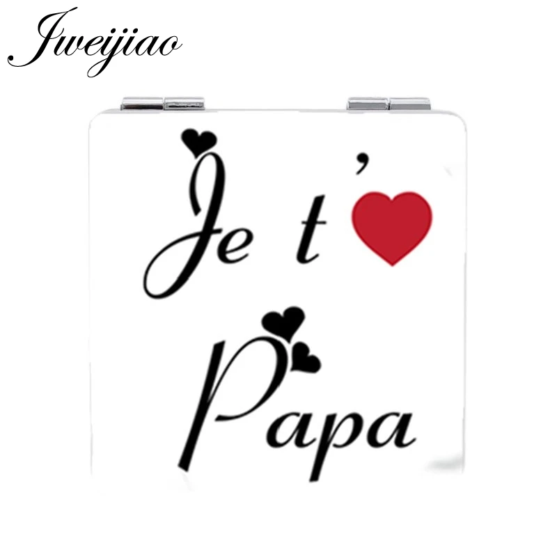 

JWEIJIAO to my charming dad gift Portable mirror SUPER PAPA have a yery leather pocket mirror Square espejo PP40