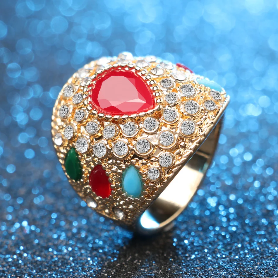 Индийские большие кольца для женщин винтажные аксессуары цветные полимерные