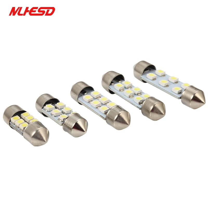 

10pcs Car Light C5W 6 SMD LED 100Pcs 31mm 36mm 39mm 41mm White 3528 1210 6SMD 6LED Festoon Dome Lamp Bulb DC12V Free shipping