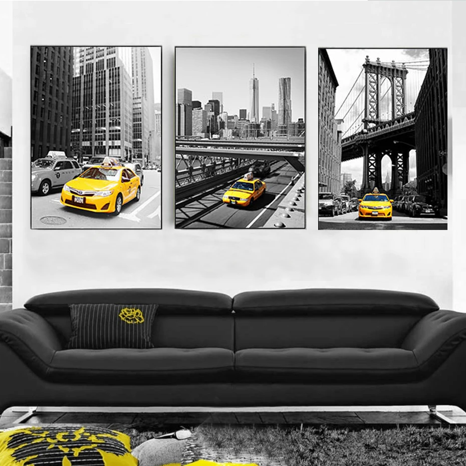 Modern City Building Car Landscape Canvas Paintings Nordic Poster and Print Wall Art Pictures for Living Room Home Office Decor | Дом и сад