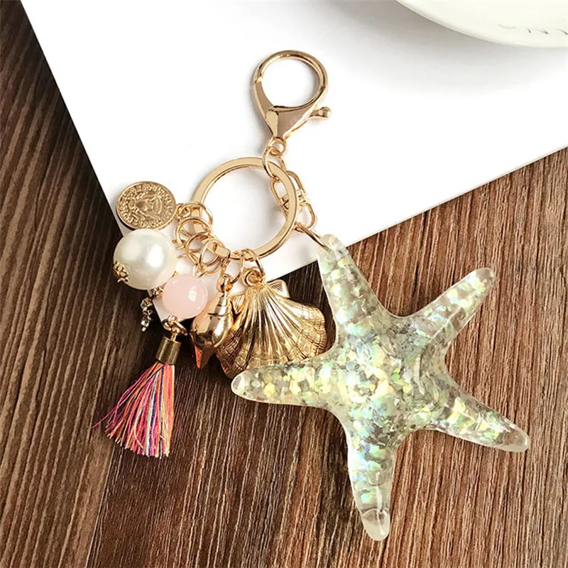 2018 новый мультфильм морской мир Starfish жемчужная раковина брелок кристалла