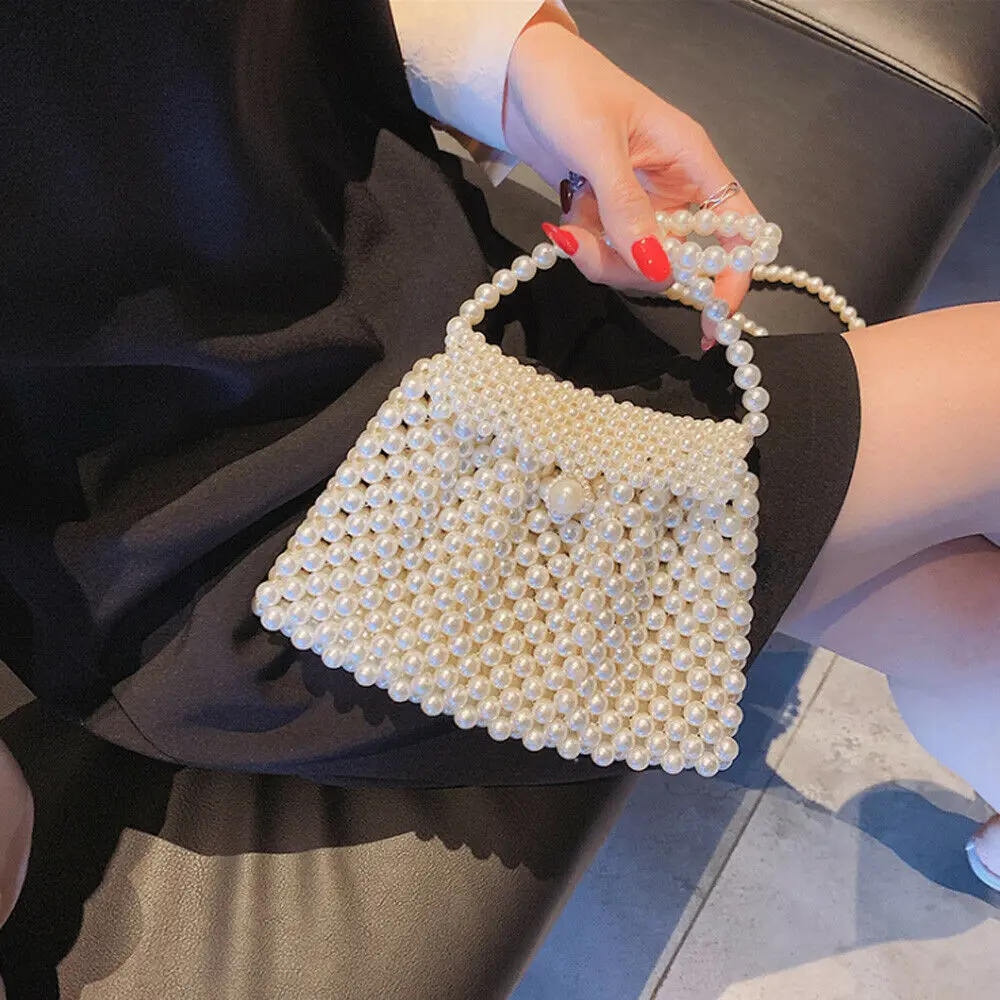 Роскошные мини сумки мессенджеры с кристаллами и жемчугом уникальные винтажные