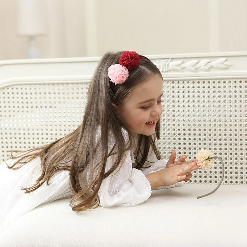 Новинка милые резинки для волос принцессы украшения ленточные цветы ручной
