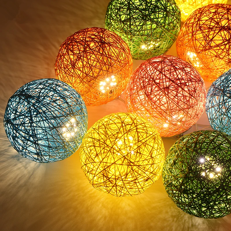 Плетеный подвесной светильник 20 см современный короткий из ротанга для