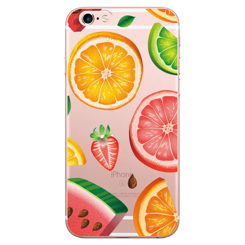 Милый Фруктовый Дизайн чехол для iPhone 7 6 S Plus 5 5S SE Мягкий Силиконовый ТПУ задняя