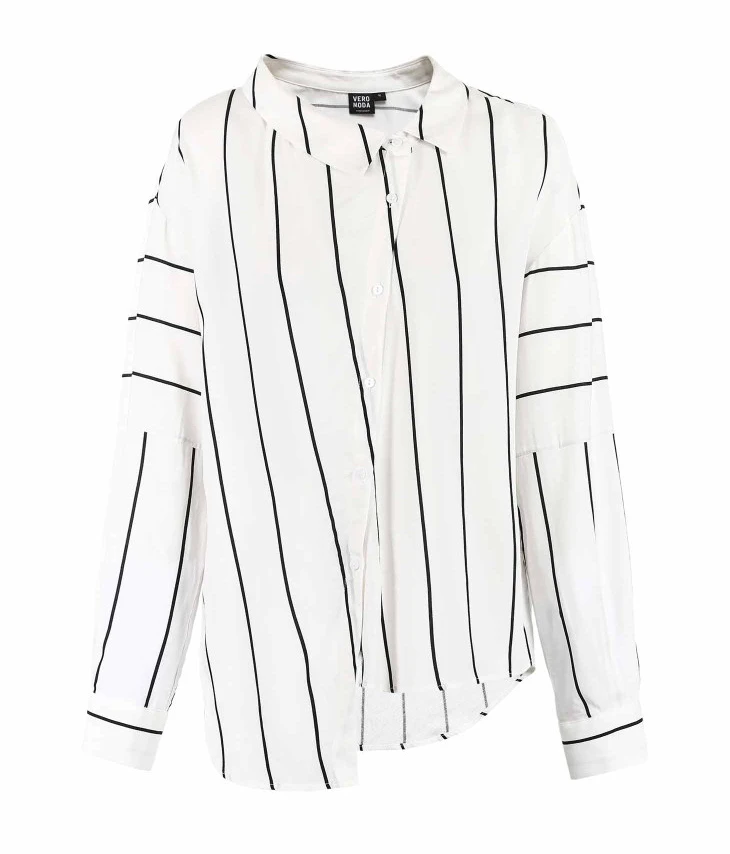 Vero Moda неподшитый край полосатая Повседневная рубашка | 318305506