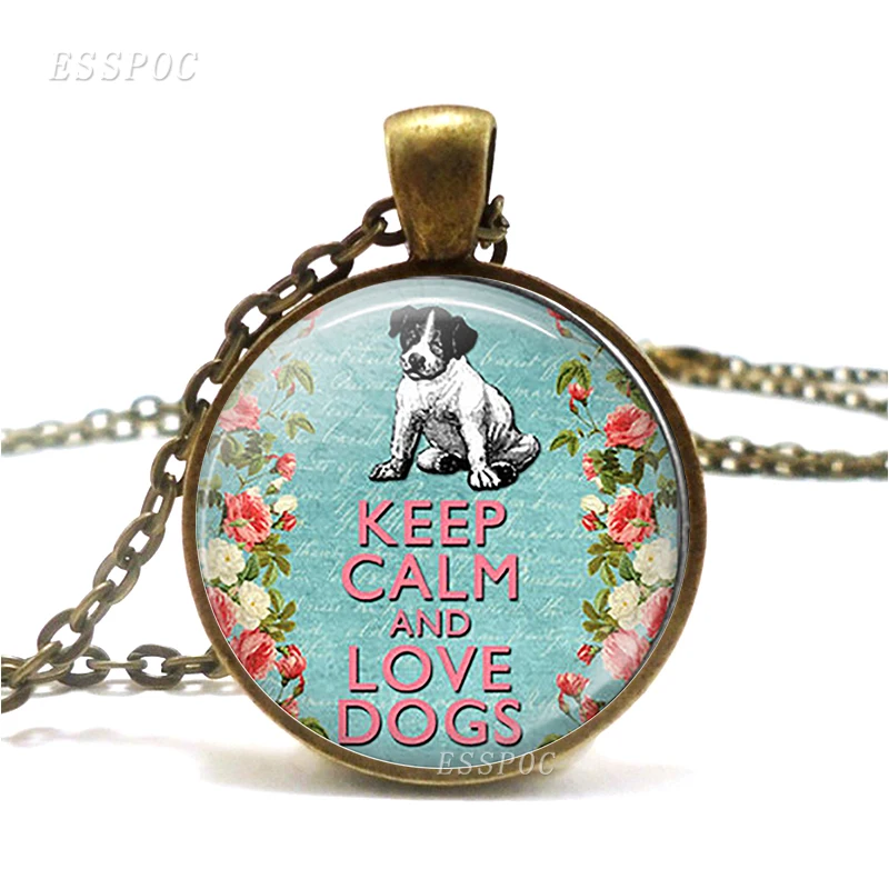 Keep Calm and Love Подвеска для ожерелья собак литературные аксессуары фотографий