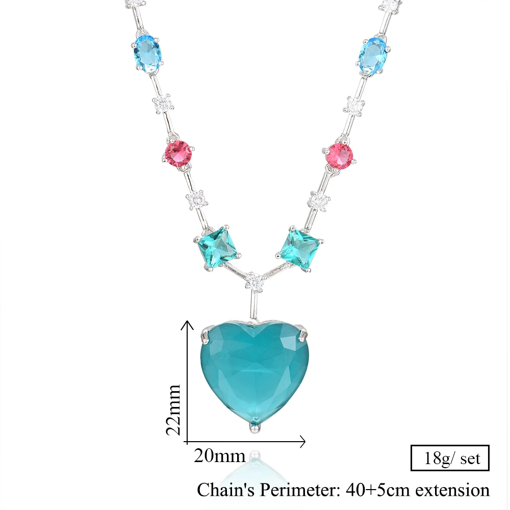 Женское Ожерелье GODKI разноцветное ожерелье с кулоном в виде сердца полностью