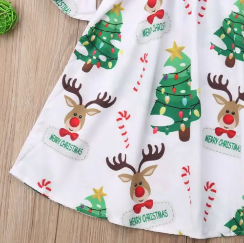 Рождественское платье-пачка с принтом оленя для новорожденных девочек Vestidos