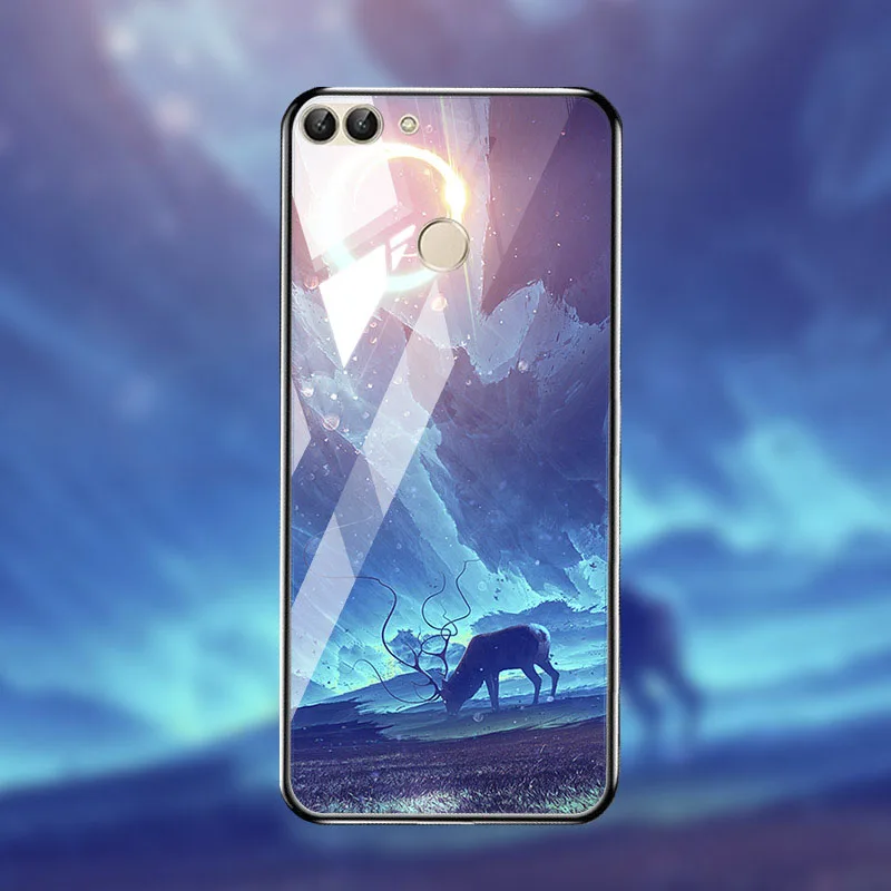 M041 Чехол из закаленного стекла для huawei P Smart чехол s Stars Space силиконовый защитный чехол на заднюю панель для huawei Honor 8x10 9 Lite чехол s - Цвет: M041