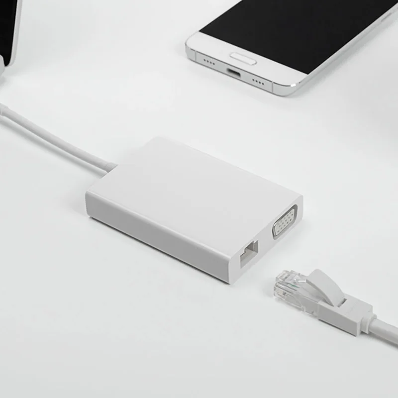 Оригинальный Xiaomi USB-C to VGA RJ45 многофункциональный удлинитель зарядного устройства