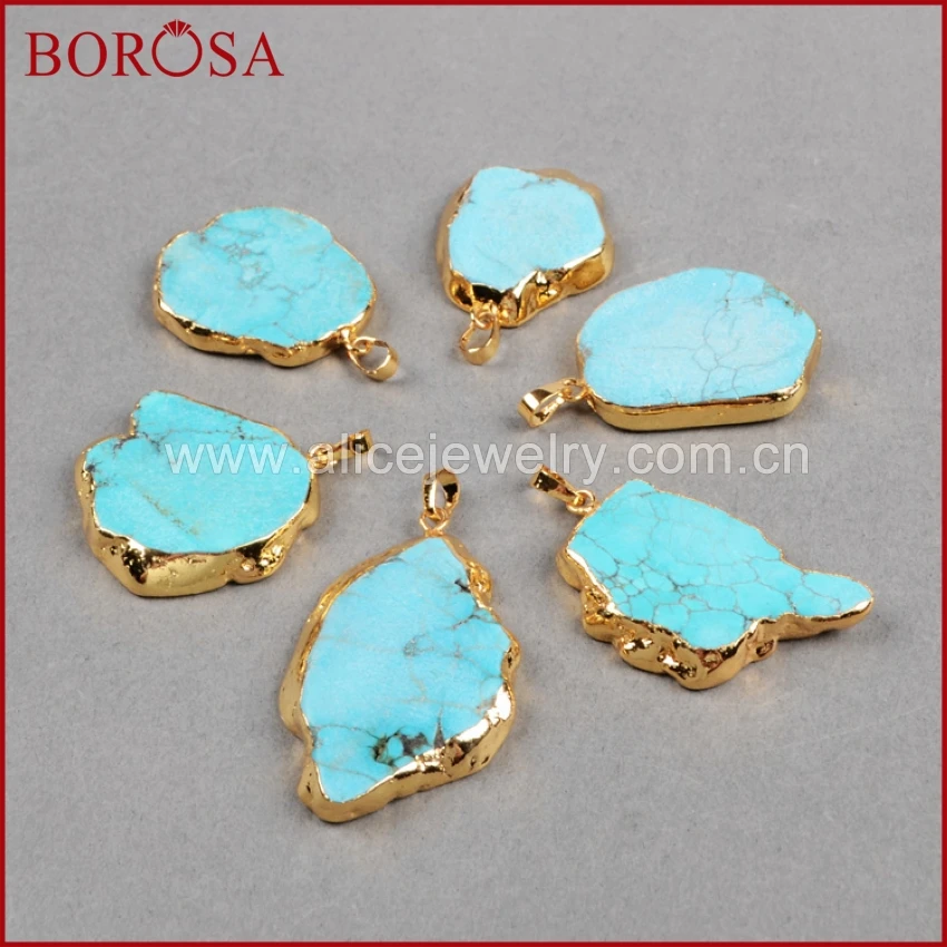 BOROSA золото Цвет произвольной формы синий говлита каменный друзовый