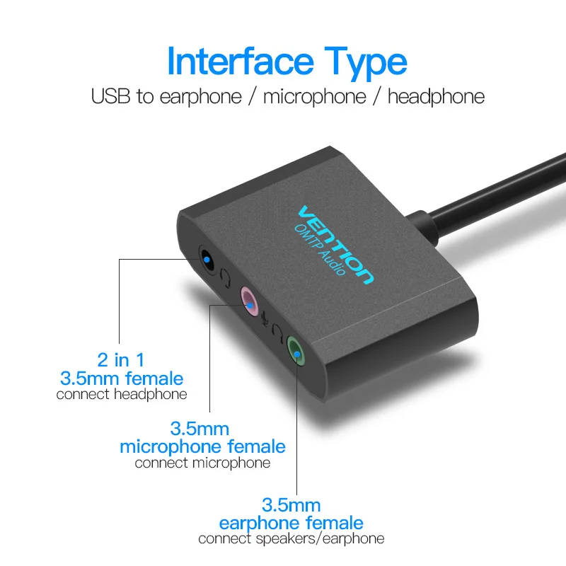 Vention USB звуковая карта внешняя аудио Карта мм 3 5 адаптер для наушников Звуковая