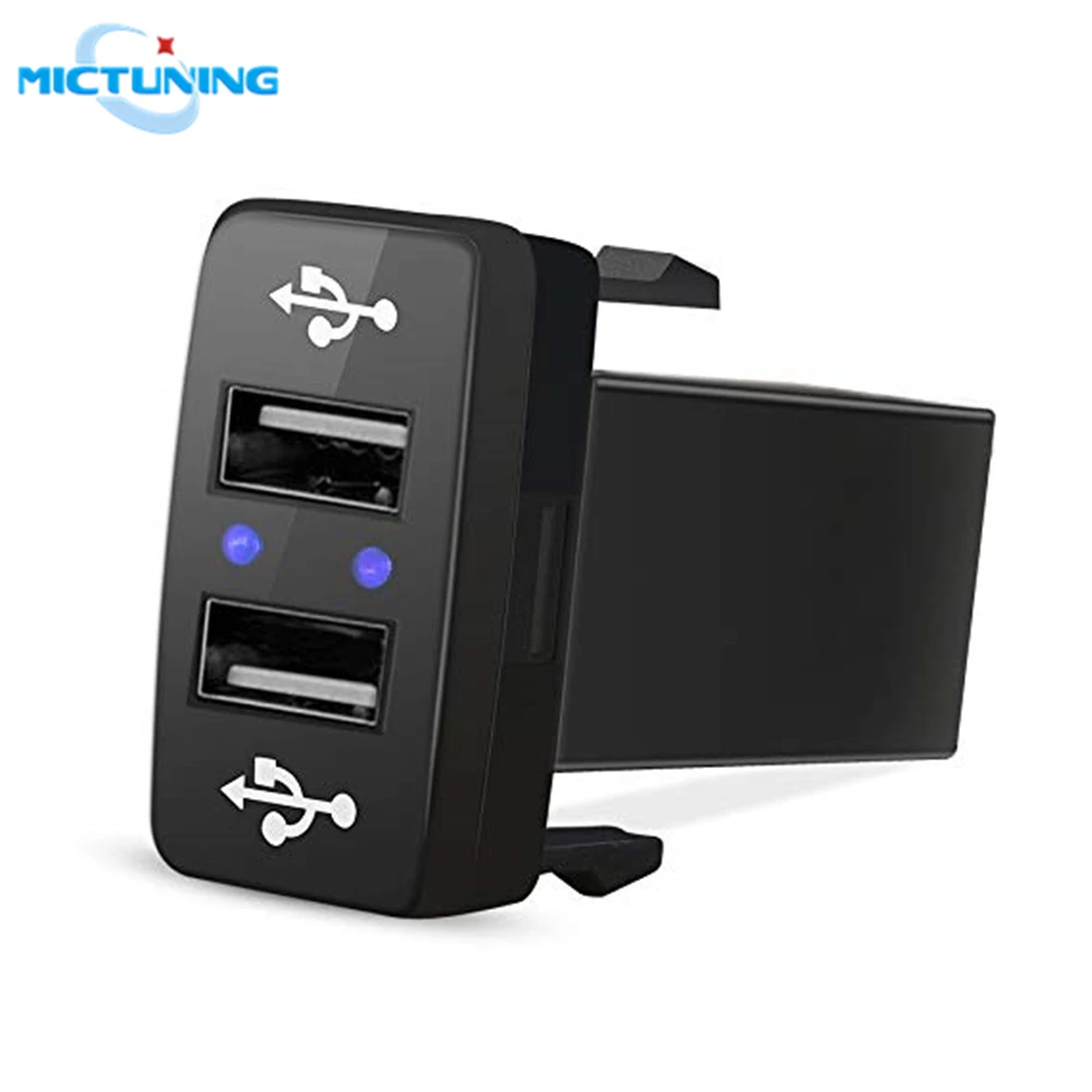 MICTUNING 2.1A Быстрый автомобильный двойной USB адаптер зарядное устройство водонепроницаемый Быстрый 2 порта разъем питания для iPhone смартфон iPad gps для Toyota