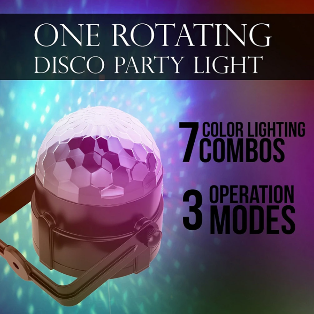 Светодиодный диско шар LEDGLE освещение для вечеринок с активацией переносной