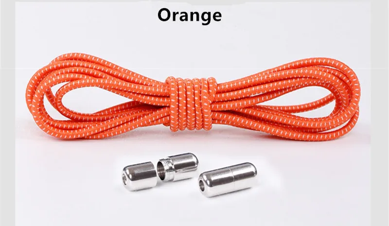 Orange 100 см цветные эластичные шнурки для обуви, удобная пряжка, цветные эластичные силиконовые шнурки без завязок, шнурки для обуви, шнурки для кроссовок - Цвет: Orange