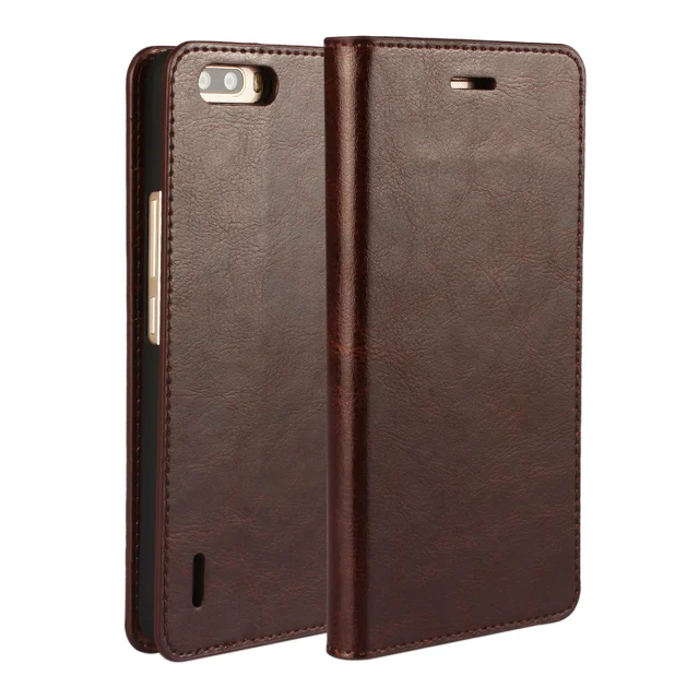 Factory price Luxury For Huawei Honor 6 Plus Genuine Cowhide Leather Flip Case Cover Wallet with Card Slots Holster | Мобильные