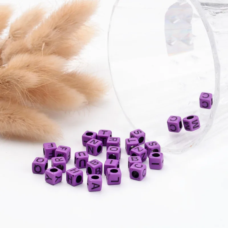 500pc 6x6mm Cube Letters alphabets Opaque Acrylic Beads MediumOrchid DIY Jewelry Accessories Finding Making Necklaces Bracelets | Украшения